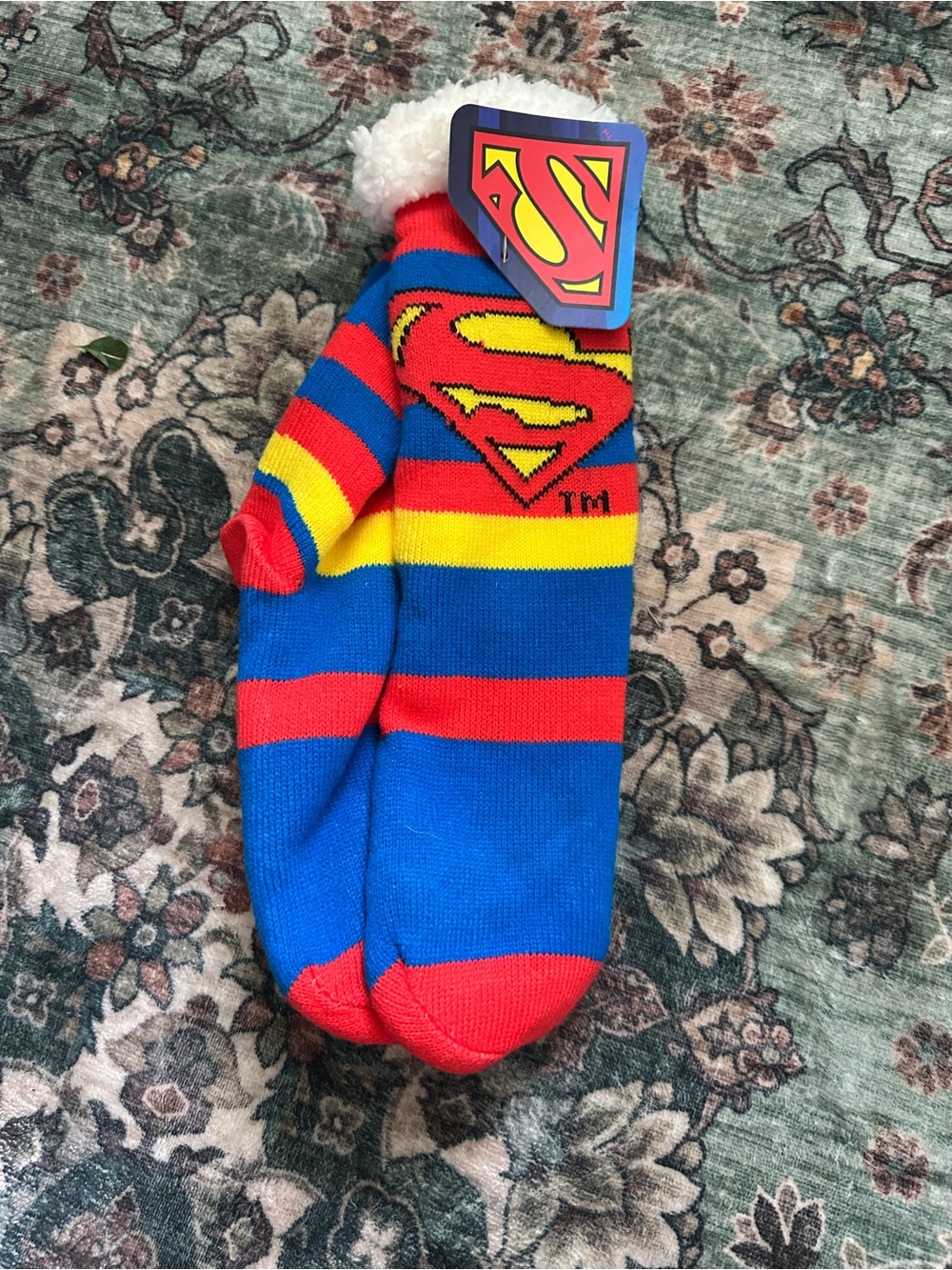 Superman Kids Crew Socks in Blue, Red & Yellow